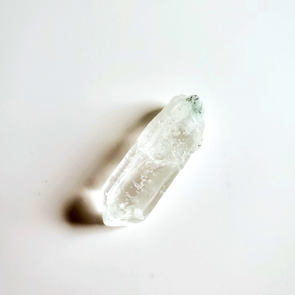 Celadonite Phantom Quartz Crystal Point Laser Wand - Picture 5 of 9